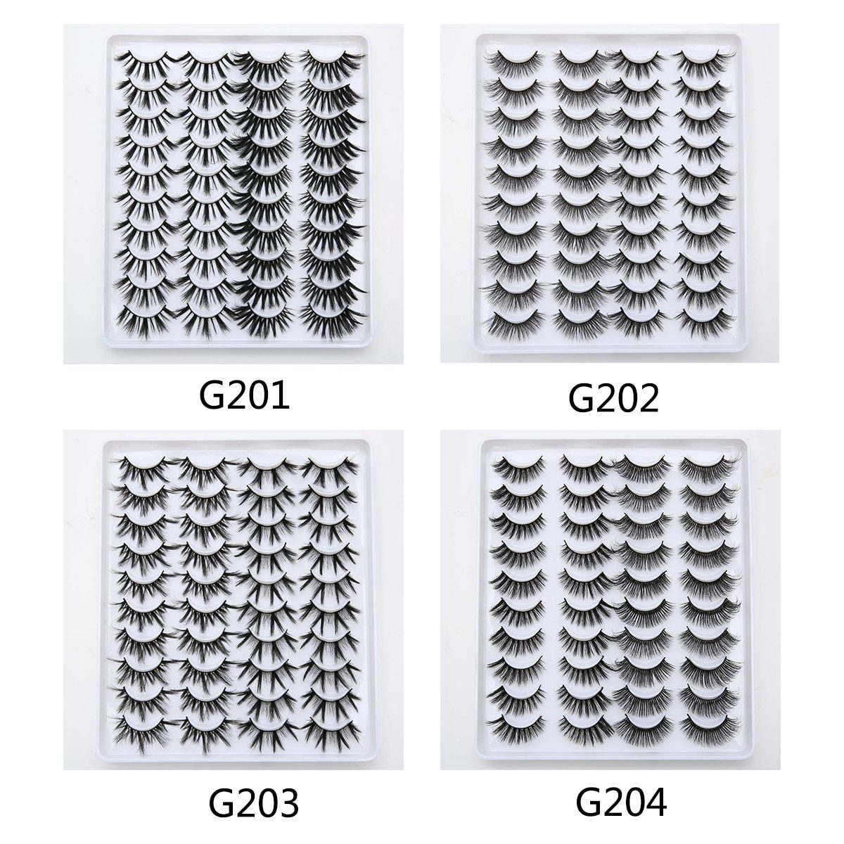 SEXYSHEEP 8/20 Pairs 15-20mm Natural 3D False Eyelashes Fake Lashes Makeup Kit Mink Lashes Extension Mink Eyelashes Wholesale