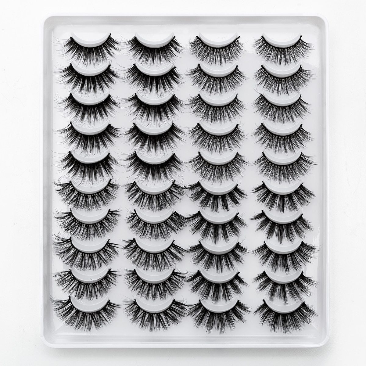 SEXYSHEEP 8/20 Pairs 15-20mm Natural 3D False Eyelashes Fake Lashes Makeup Kit Mink Lashes Extension Mink Eyelashes Wholesale