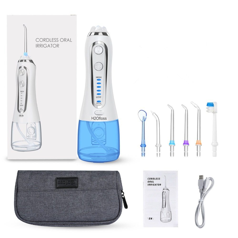 5 Modes Oral Irrigator USB Rechargeable Water Floss Portable Dental Water Flosser Jet 300ml Irrigator Dental Teeth Cleaner+5 Jet 5 Modes Oral Irrigator USB Rechargeable Water Floss Portable Dental Water Flosser Jet 300ml Irrigator Dental Teeth Cleaner+5 Jet