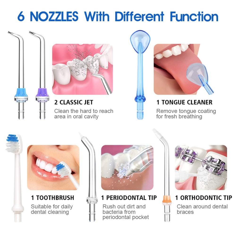 5 Modes Oral Irrigator USB Rechargeable Water Floss Portable Dental Water Flosser Jet 300ml Irrigator Dental Teeth Cleaner+5 Jet 5 Modes Oral Irrigator USB Rechargeable Water Floss Portable Dental Water Flosser Jet 300ml Irrigator Dental Teeth Cleaner+5 Jet