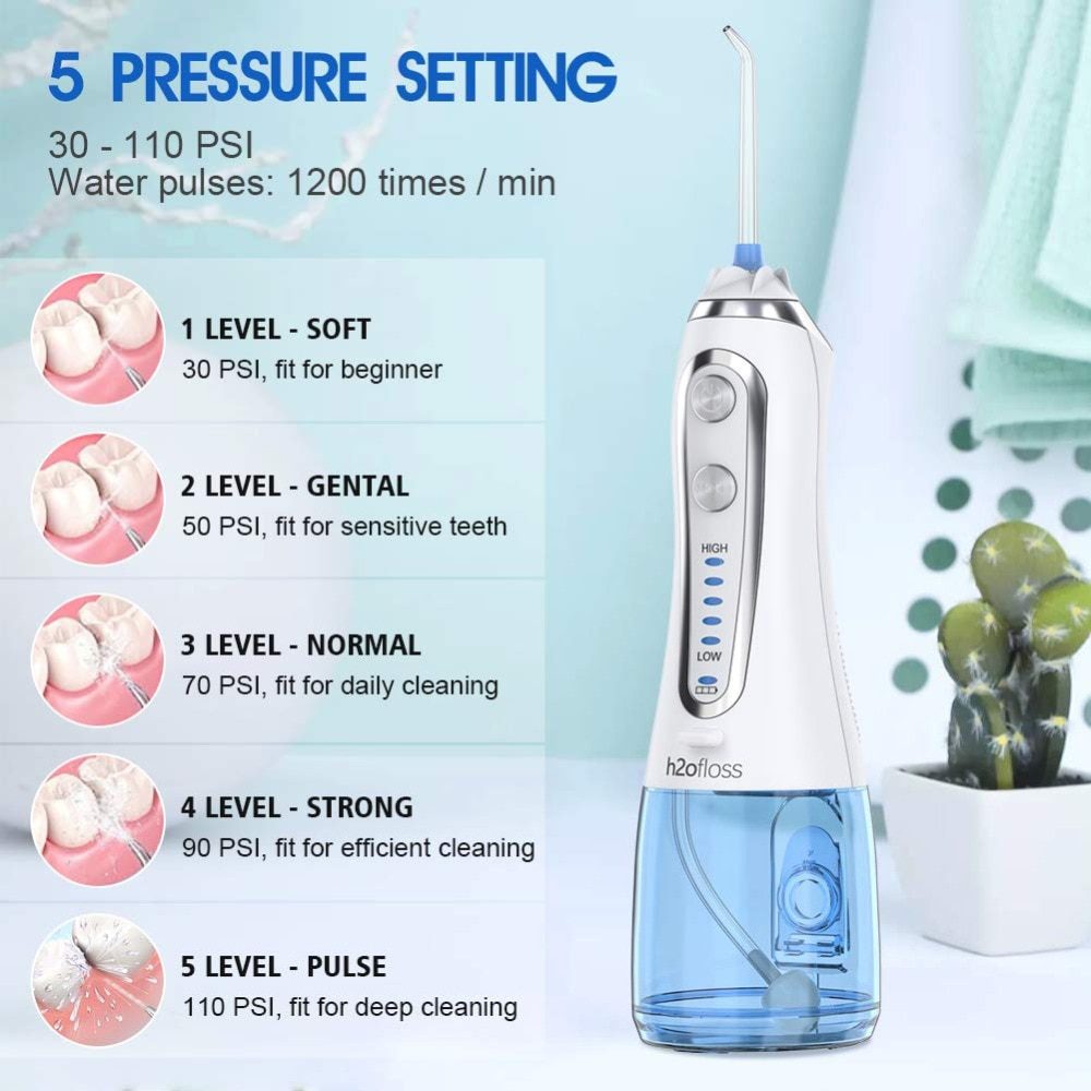 5 Modes Oral Irrigator USB Rechargeable Water Floss Portable Dental Water Flosser Jet 300ml Irrigator Dental Teeth Cleaner+5 Jet 5 Modes Oral Irrigator USB Rechargeable Water Floss Portable Dental Water Flosser Jet 300ml Irrigator Dental Teeth Cleaner+5 Jet