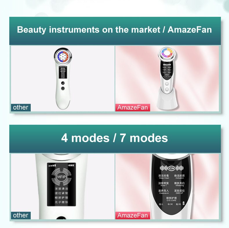 AmazeFan7in1RF&EMS Radio Mesotherapy Electroporation lifting Beauty LED Face Skin Rejuvenation Remover Wrinkle Radio Frequency AmazeFan7in1RF&EMS Radio Mesotherapy Electroporation lifting Beauty LED Face Skin Rejuvenation Remover Wrinkle Radio Frequency