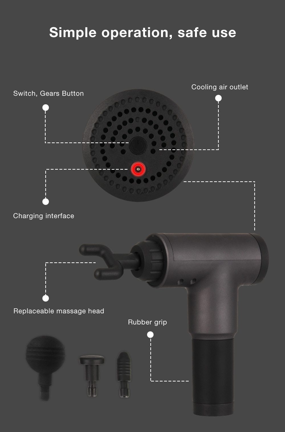 High Power Muscle Massage Gun High Speed Vibration Massager Theragun After Fitness Decompose Lactic Acid Relief Pain Relax body High Power Muscle Massage Gun High Speed Vibration Massager Theragun After Fitness Decompose Lactic Acid Relief Pain Relax body