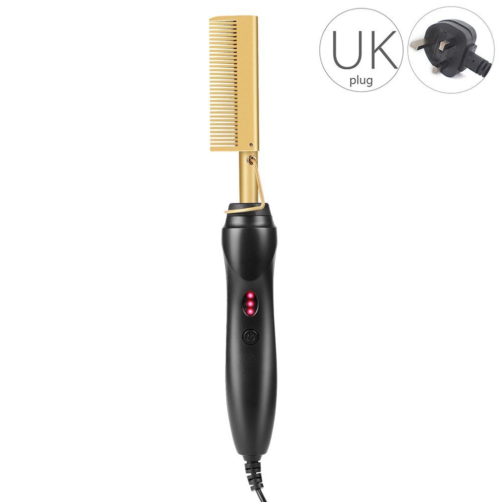 Hair Straightener Hot Heating Smooth Iron Comb Straightening Brush Multi-Function Corrugation Curling Iron Hair Curler Comb Hair Straightener Hot Heating Smooth Iron Comb Straightening Brush Multi-Function Corrugation Curling Iron Hair Curler Comb