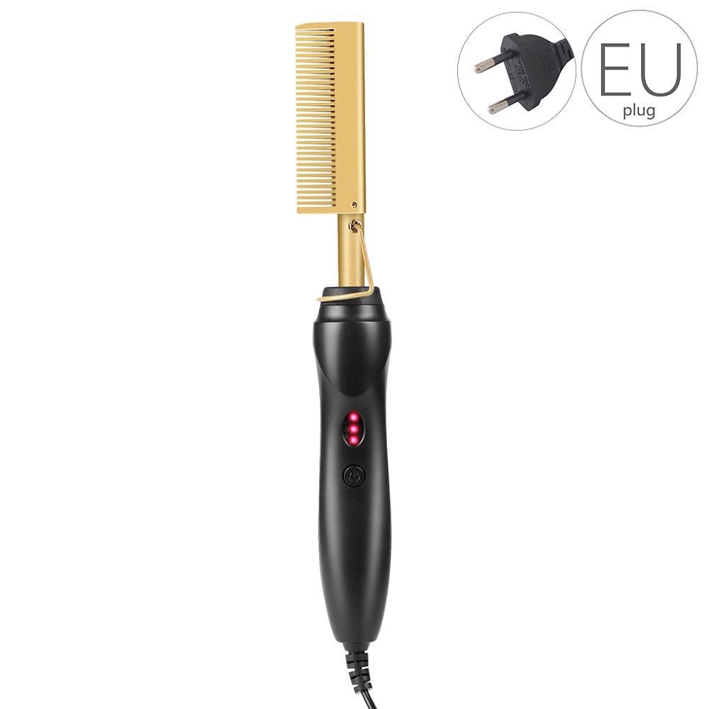 Hair Straightener Hot Heating Smooth Iron Comb Straightening Brush Multi-Function Corrugation Curling Iron Hair Curler Comb Hair Straightener Hot Heating Smooth Iron Comb Straightening Brush Multi-Function Corrugation Curling Iron Hair Curler Comb