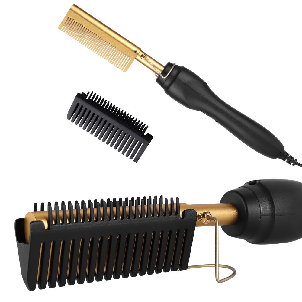 Hair Straightener Hot Heating Smooth Iron Comb Straightening Brush Multi-Function Corrugation Curling Iron Hair Curler Comb Hair Straightener Hot Heating Smooth Iron Comb Straightening Brush Multi-Function Corrugation Curling Iron Hair Curler Comb