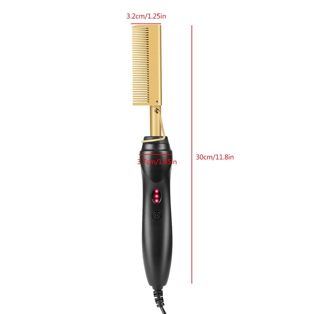 Hair Straightener Hot Heating Smooth Iron Comb Straightening Brush Multi-Function Corrugation Curling Iron Hair Curler Comb Hair Straightener Hot Heating Smooth Iron Comb Straightening Brush Multi-Function Corrugation Curling Iron Hair Curler Comb