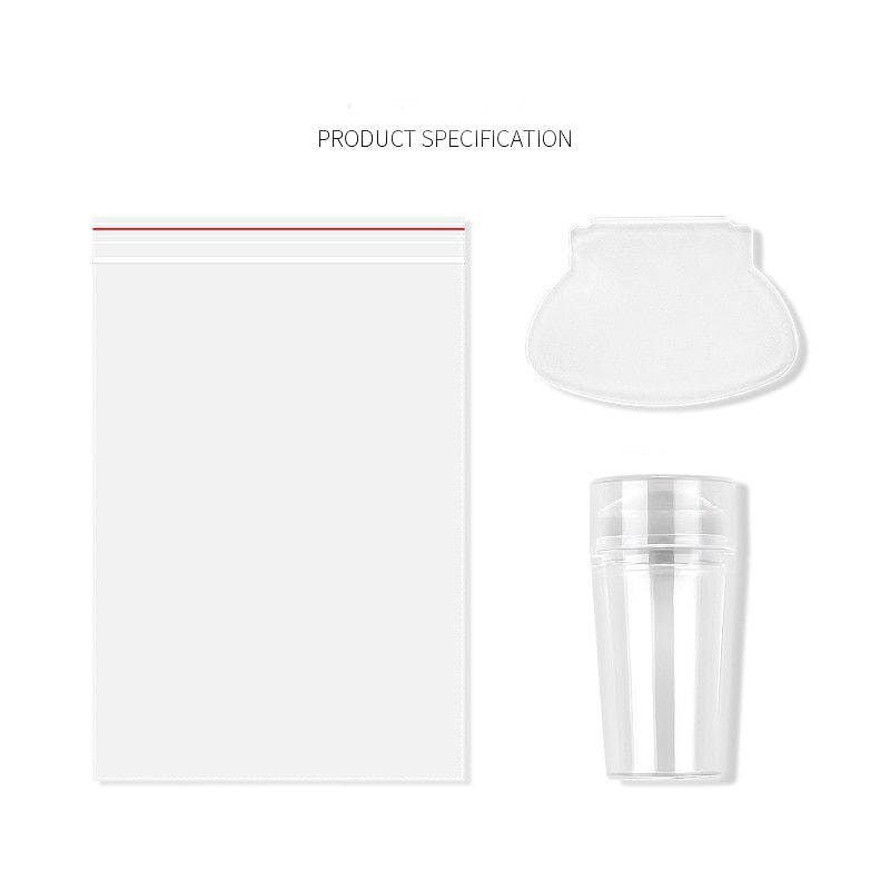 Pure Clear Jelly Silicone Nail Stamping Silicone Nail Art Templates Plate Scraper With Cap Art Stamper Scraper Makeup Tools