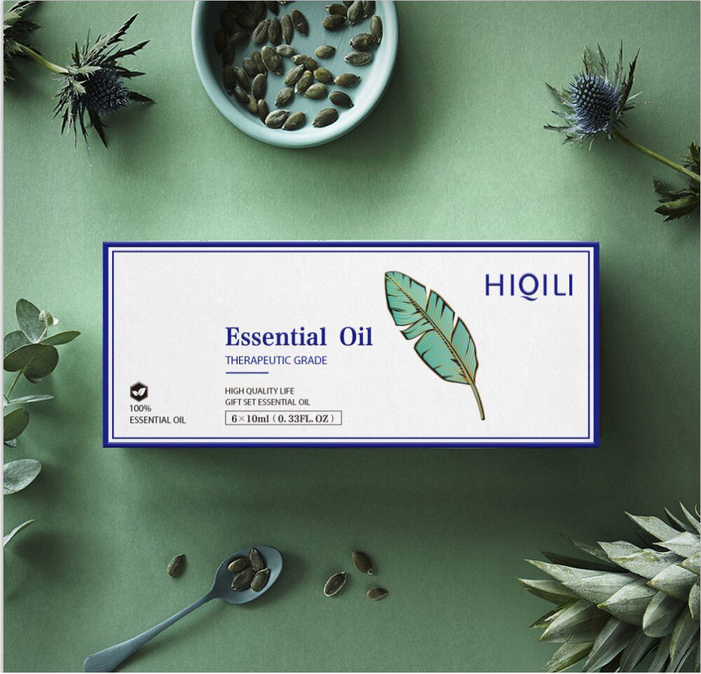 HIQILI 6Pcs/set 10ML Essential Oil Gift Box Tea Tree Peppermint Lavender Lemongrass Eucalyptus Vanilla Cinnamon Sandalwood Oil HIQILI 6Pcs/set 10ML Essential Oil Gift Box Tea Tree Peppermint Lavender Lemongrass Eucalyptus Vanilla Cinnamon Sandalwood Oil