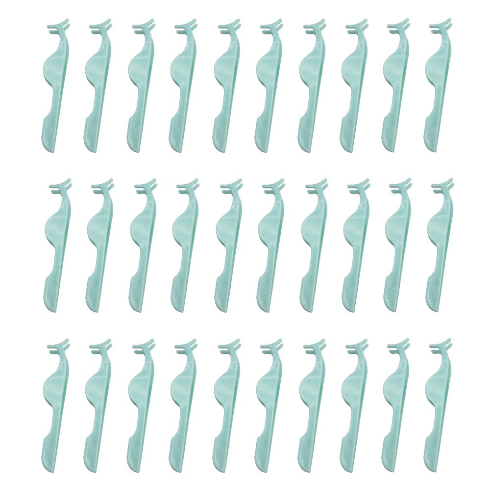 30PCS False Eyelash Tweezers False Eyelashes Applicator Eyelash Extension Curler Nipper Auxiliary Clamp Makeup Forceps Tools