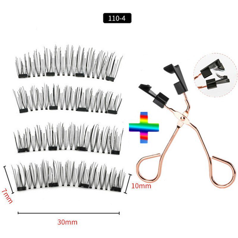 2 pairs of 4 natural magnetic eyelashes, reusable eyelashes, false eyelashes, quantum eyelash curler, easy to wear and transport 2 pairs of 4 natural magnetic eyelashes, reusable eyelashes, false eyelashes, quantum eyelash curler, easy to wear and transport