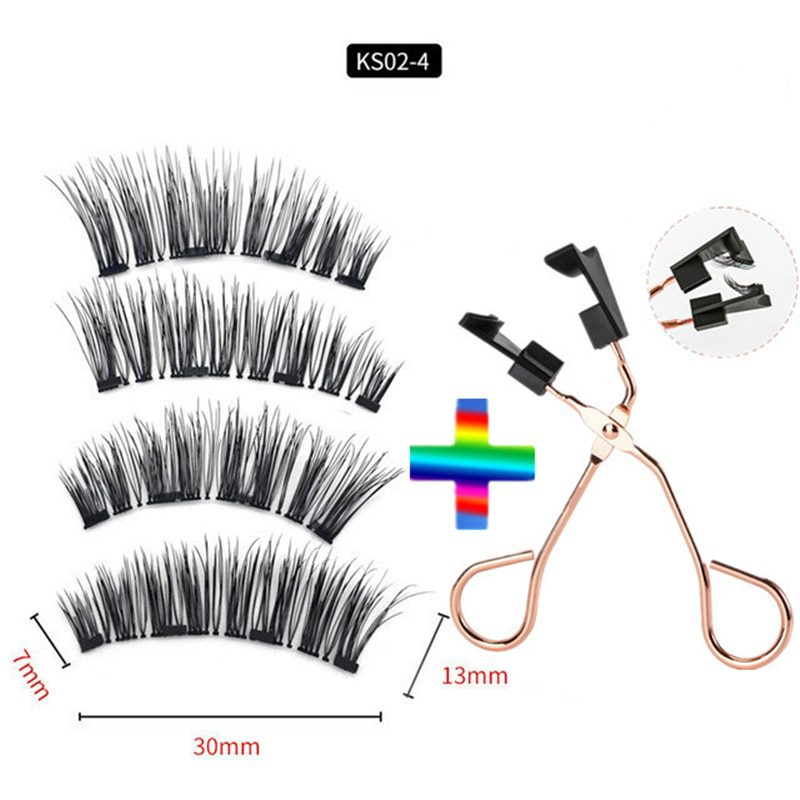 2 pairs of 4 natural magnetic eyelashes, reusable eyelashes, false eyelashes, quantum eyelash curler, easy to wear and transport 2 pairs of 4 natural magnetic eyelashes, reusable eyelashes, false eyelashes, quantum eyelash curler, easy to wear and transport