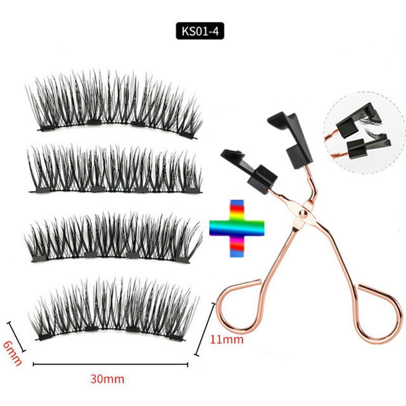 2 pairs of 4 natural magnetic eyelashes, reusable eyelashes, false eyelashes, quantum eyelash curler, easy to wear and transport 2 pairs of 4 natural magnetic eyelashes, reusable eyelashes, false eyelashes, quantum eyelash curler, easy to wear and transport