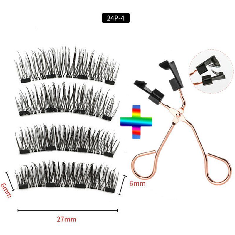 2 pairs of 4 natural magnetic eyelashes, reusable eyelashes, false eyelashes, quantum eyelash curler, easy to wear and transport 2 pairs of 4 natural magnetic eyelashes, reusable eyelashes, false eyelashes, quantum eyelash curler, easy to wear and transport