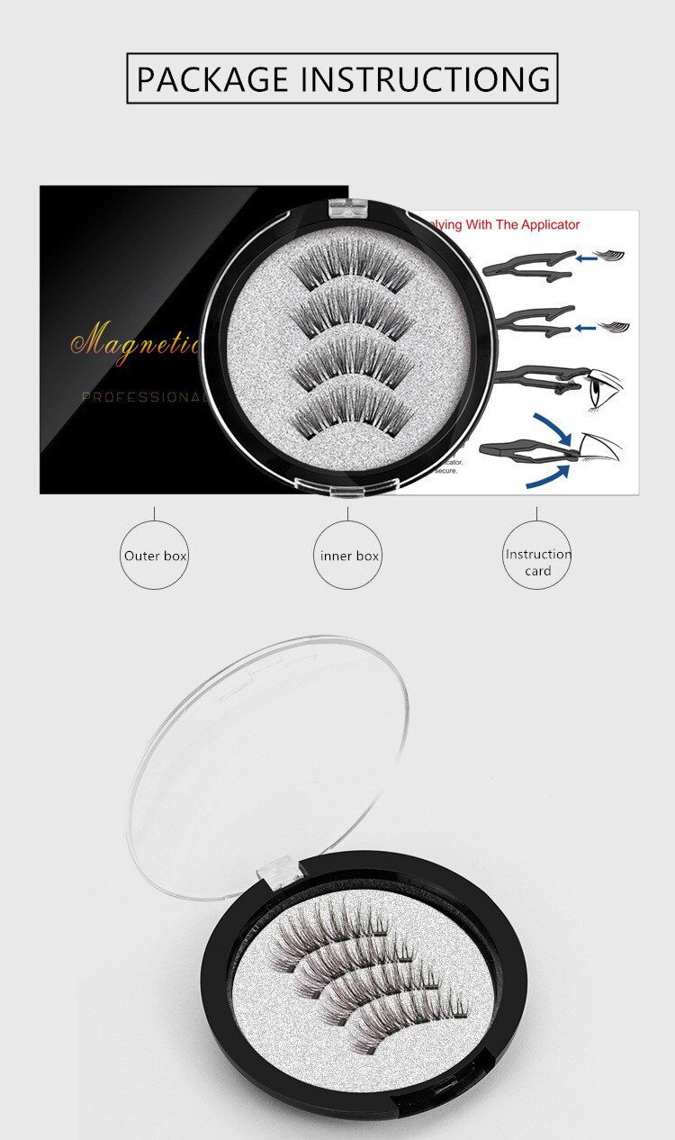 2 pairs of 4 natural magnetic eyelashes, reusable eyelashes, false eyelashes, quantum eyelash curler, easy to wear and transport 2 pairs of 4 natural magnetic eyelashes, reusable eyelashes, false eyelashes, quantum eyelash curler, easy to wear and transport