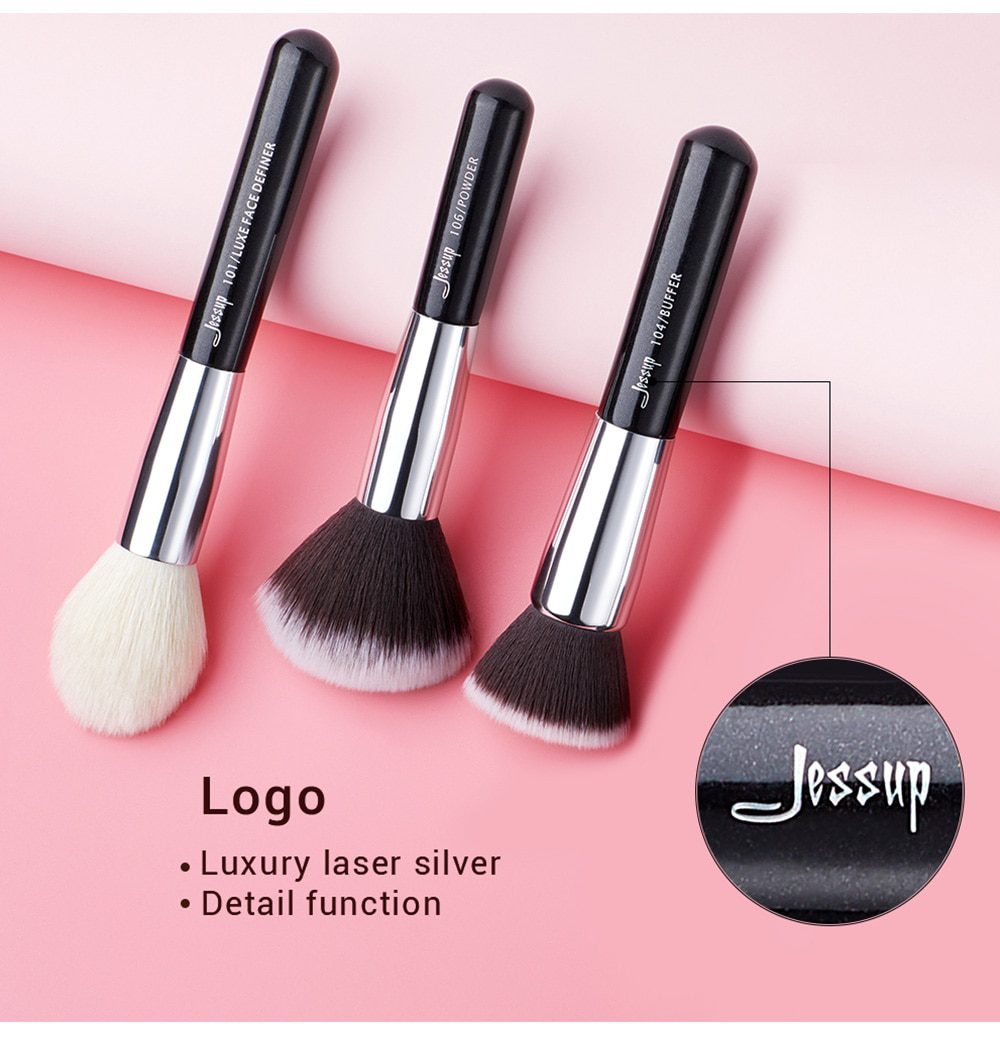 Jessup Makeup brushes set Black/Silver Professional with Natural Hair Foundation Powder Eyeshadow Make up Brush Blush 6pcs-25pcs Jessup Makeup brushes set Black/Silver Professional with Natural Hair Foundation Powder Eyeshadow Make up Brush Blush 6pcs-25pcs
