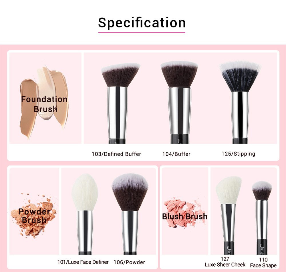 Jessup Makeup brushes set Black/Silver Professional with Natural Hair Foundation Powder Eyeshadow Make up Brush Blush 6pcs-25pcs Jessup Makeup brushes set Black/Silver Professional with Natural Hair Foundation Powder Eyeshadow Make up Brush Blush 6pcs-25pcs