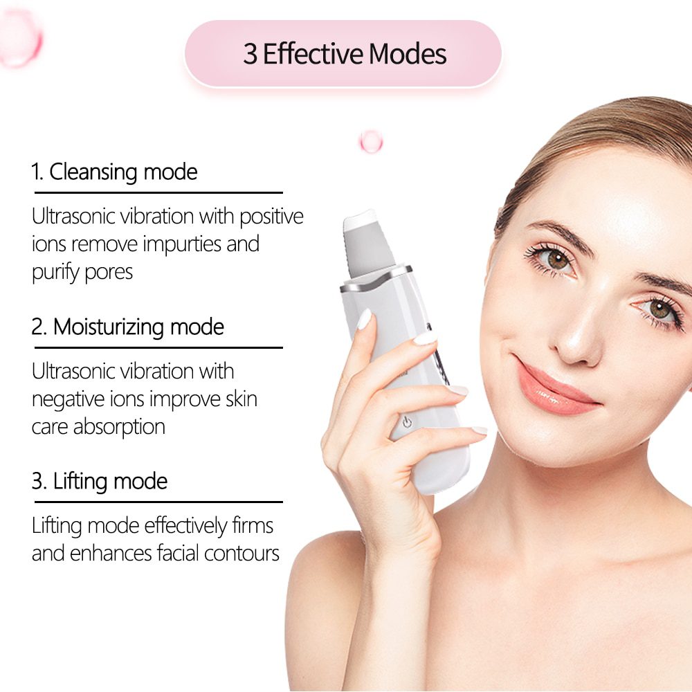Beauty Star Ultrasonic Face Cleaning Skin Scrubber Facial Cleaner Skin Peeling Blackhead Removal Pore Cleaner Face Scrubber