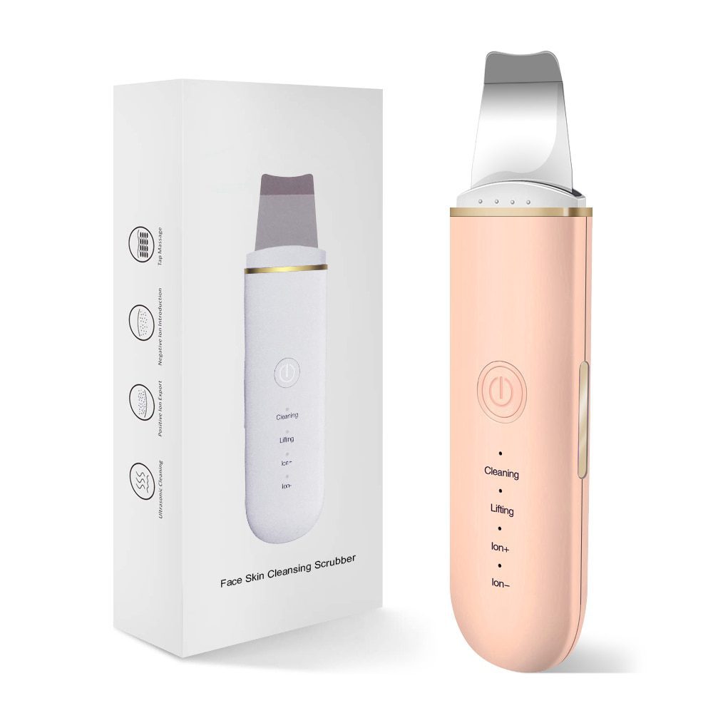 Ultrasonic Skin Scrubber Vibration Face Spatula Blackhead Remover Facial Scrubber Shovel Clean Cavitation Peeling Facial Lifting