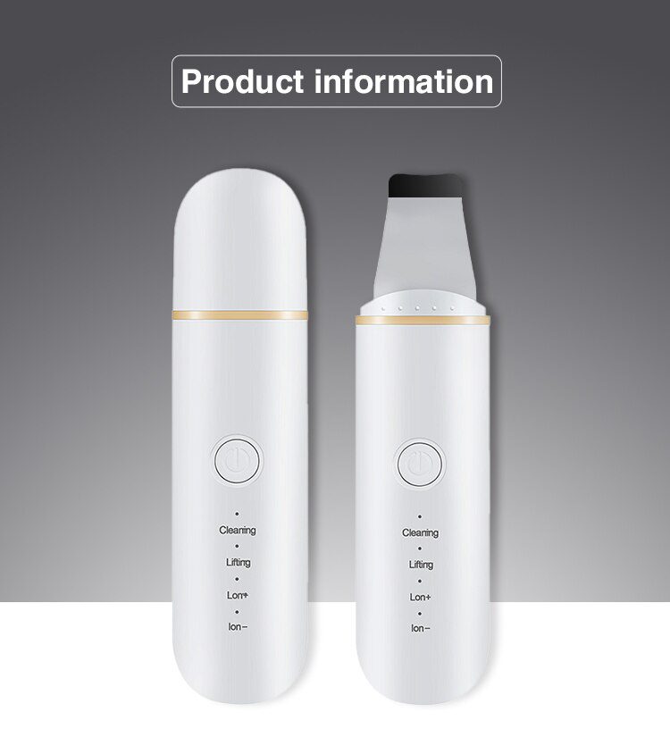 Ultrasonic Skin Scrubber Vibration Face Spatula Blackhead Remover Facial Scrubber Shovel Clean Cavitation Peeling Facial Lifting