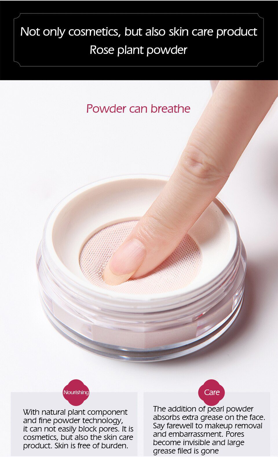MEIKING Rose Plant Powder Oil Control Loose Powder Cosmetics Compact Whitening Brighten Skin Tone Makeup Setting Mineral Powder MEIKING Rose Plant Powder Oil Control Loose Powder Cosmetics Compact Whitening Brighten Skin Tone Makeup Setting Mineral Powder