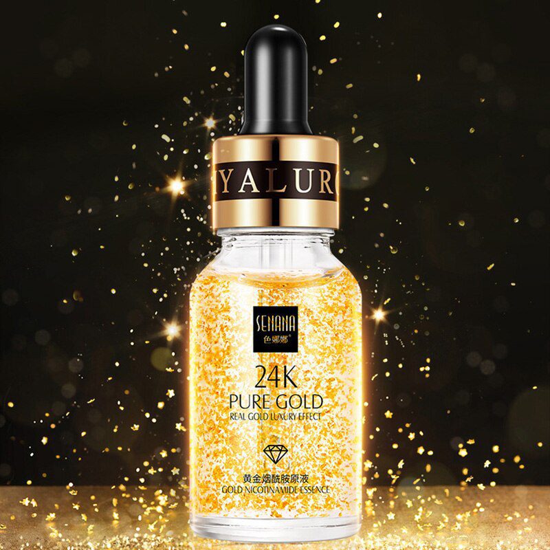 24K Gold Niacinamide Face Essence Moisturizing Anti-aging&Wrinkle Hyaluronic Acid Serum Shrinks Pores Repairs Dry Loose Skin