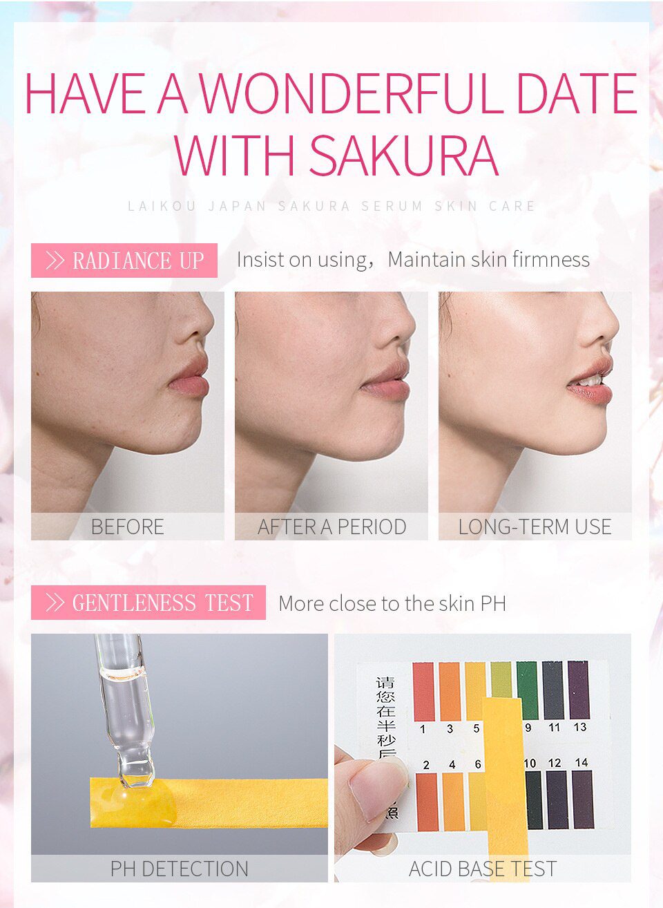 LAIKOU 17ML Japan Sakura Serum Nourish Essense Oil Control Brightening Rejuvenation Skin Whitening Serum Skin Care Facecare LAIKOU 17ML Japan Sakura Serum Nourish Essense Oil Control Brightening Rejuvenation Skin Whitening Serum Skin Care Facecare