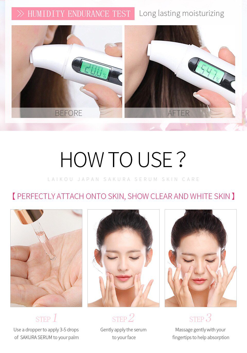 LAIKOU 17ML Japan Sakura Serum Nourish Essense Oil Control Brightening Rejuvenation Skin Whitening Serum Skin Care Facecare LAIKOU 17ML Japan Sakura Serum Nourish Essense Oil Control Brightening Rejuvenation Skin Whitening Serum Skin Care Facecare