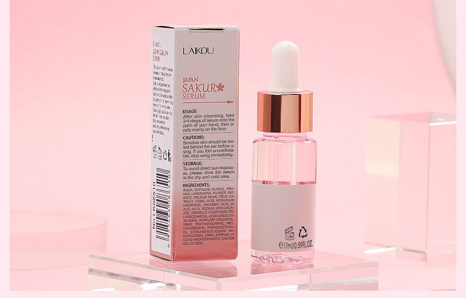 LAIKOU 17ML Japan Sakura Serum Nourish Essense Oil Control Brightening Rejuvenation Skin Whitening Serum Skin Care Facecare LAIKOU 17ML Japan Sakura Serum Nourish Essense Oil Control Brightening Rejuvenation Skin Whitening Serum Skin Care Facecare