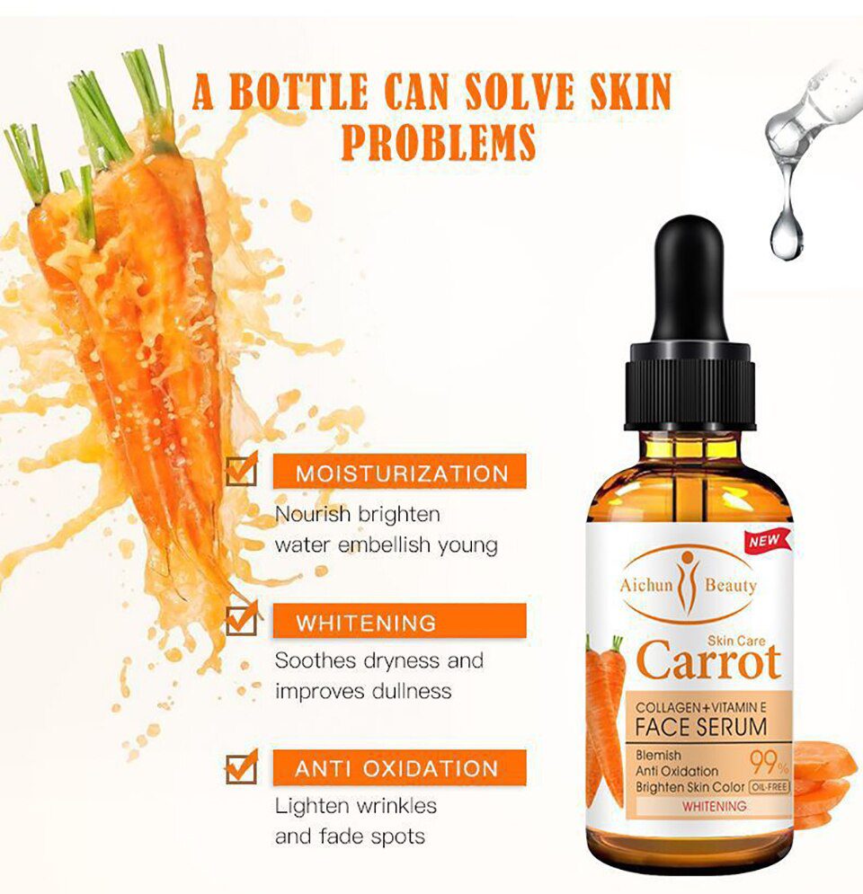 Dark Spot Corrector Whitening Serum Face Bleaching Serum Brighten Blemish Freckle Remover Natural Carrot Essence Korea Skin Care Dark Spot Corrector Whitening Serum Face Bleaching Serum Brighten Blemish Freckle Remover Natural Carrot Essence Korea Skin Care
