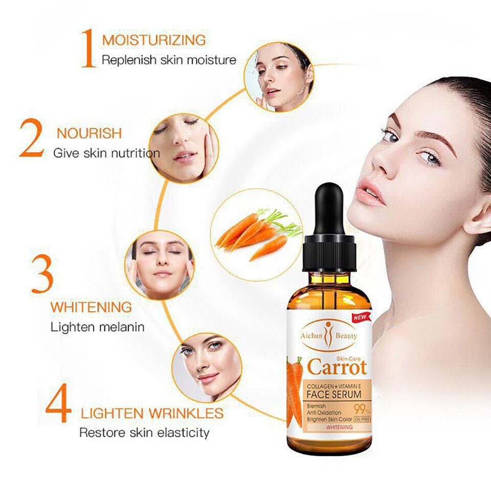 Dark Spot Corrector Whitening Serum Face Bleaching Serum Brighten Blemish Freckle Remover Natural Carrot Essence Korea Skin Care Dark Spot Corrector Whitening Serum Face Bleaching Serum Brighten Blemish Freckle Remover Natural Carrot Essence Korea Skin Care