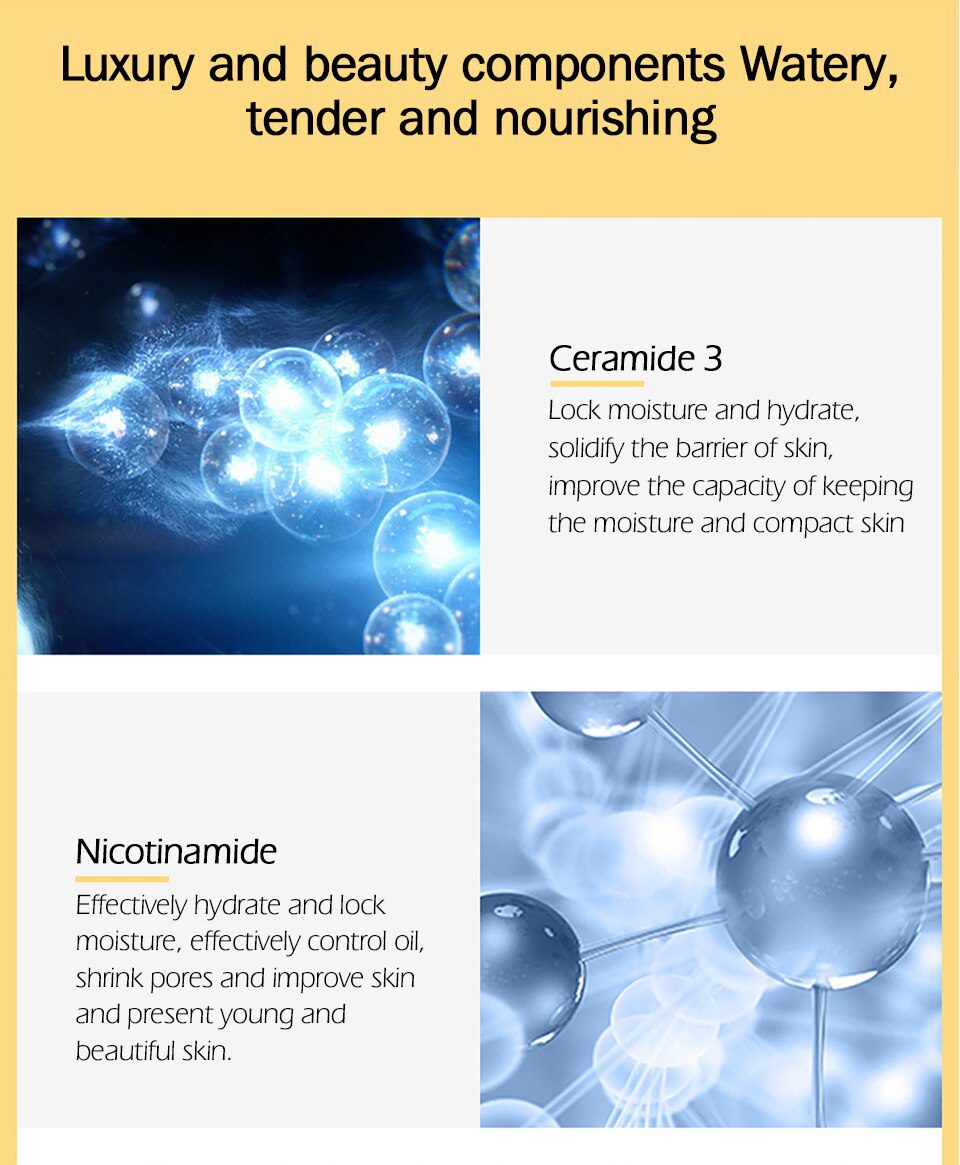 VIBRANT GLAMOUR Niacinamide Anti-Aging Face Serum Gold Ampoule Essence Whitening Moisturizing Lifting Firming Skin Care VIBRANT GLAMOUR Niacinamide Anti-Aging Face Serum Gold Ampoule Essence Whitening Moisturizing Lifting Firming Skin Care