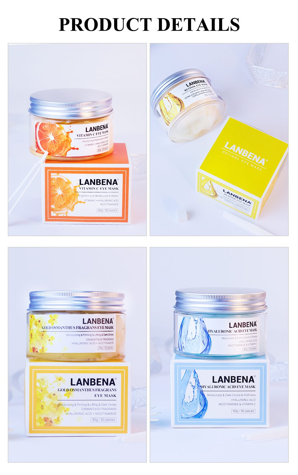 LANBENA Eye Patches Retinol Hyaluronic VC Golden Osmanthus Acid Moisturizing Serum Anti-Aging/Puffiness Dark Circle Eyes Skin Ca LANBENA Eye Patches Retinol Hyaluronic VC Golden Osmanthus Acid Moisturizing Serum Anti-Aging/Puffiness Dark Circle Eyes Skin Ca