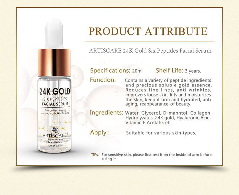 ARTISCARE Nicotinamide + Platinum + 24k Gold Six Peptides Essence 3pcs/lot Anti Wrinkles & Whitening Serum for Face Care Cream ARTISCARE Nicotinamide + Platinum + 24k Gold Six Peptides Essence 3pcs/lot Anti Wrinkles & Whitening Serum for Face Care Cream
