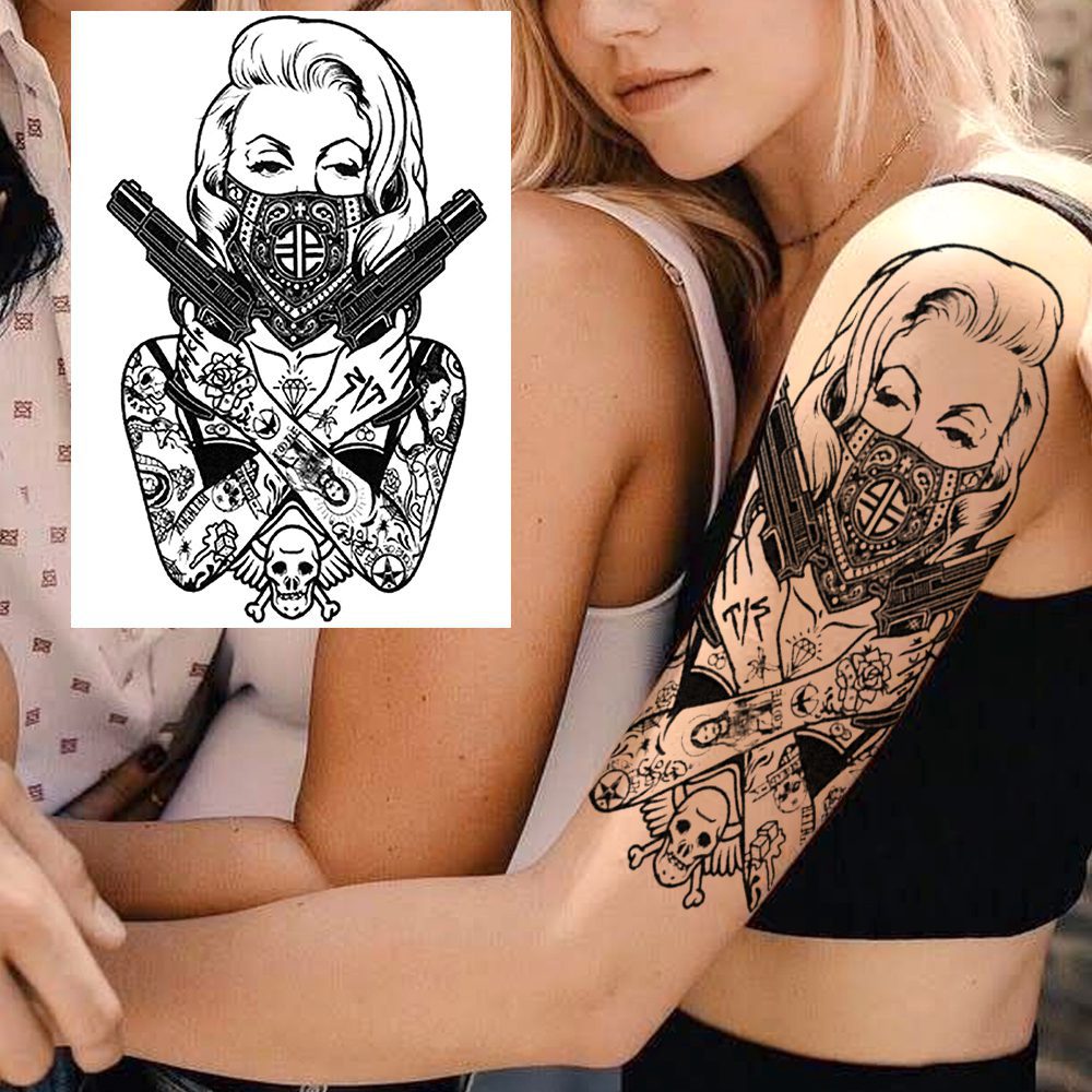 Sexy Flower Temporary Tattoos For Women Body Art Painting Arm Legs Tattoos Sticker Realistic Fake Black Rose Waterproof Tattoos Sexy Flower Temporary Tattoos For Women Body Art Painting Arm Legs Tattoos Sticker Realistic Fake Black Rose Waterproof Tattoos