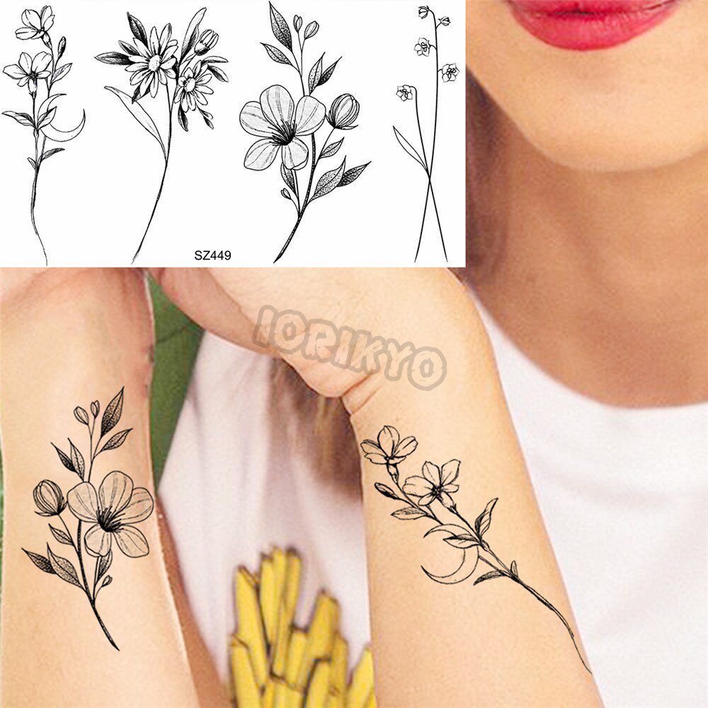 Watercolor Lavender Temporary Tattoos For Women Girls Realistic Sweet Pea Thorns Fake Tattoo Sticker Ear Neck Tatoos Hot Sale Watercolor Lavender Temporary Tattoos For Women Girls Realistic Sweet Pea Thorns Fake Tattoo Sticker Ear Neck Tatoos Hot Sale
