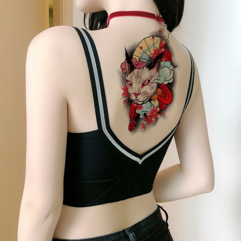 Anime Fake Tattoo for Women Waterproof Cartoon Cat Tattoo Japanese Ukiyos Lasting Sticker Arm Art Stickers Temporary Tattoo Anime Fake Tattoo for Women Waterproof Cartoon Cat Tattoo Japanese Ukiyos Lasting Sticker Arm Art Stickers Temporary Tattoo