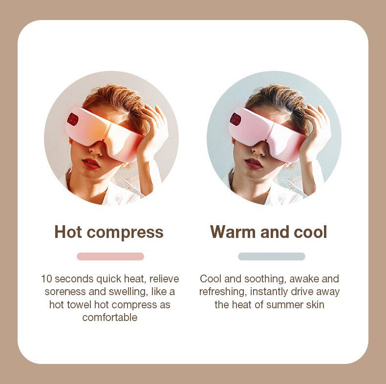 Eye Massager with Heat, Vibration and Bluetooth Music, Smart Massage Eye Mask for Eye Strain, Migraines Relief, Improve Sleep Eye Massager with Heat, Vibration and Bluetooth Music, Smart Massage Eye Mask for Eye Strain, Migraines Relief, Improve Sleep
