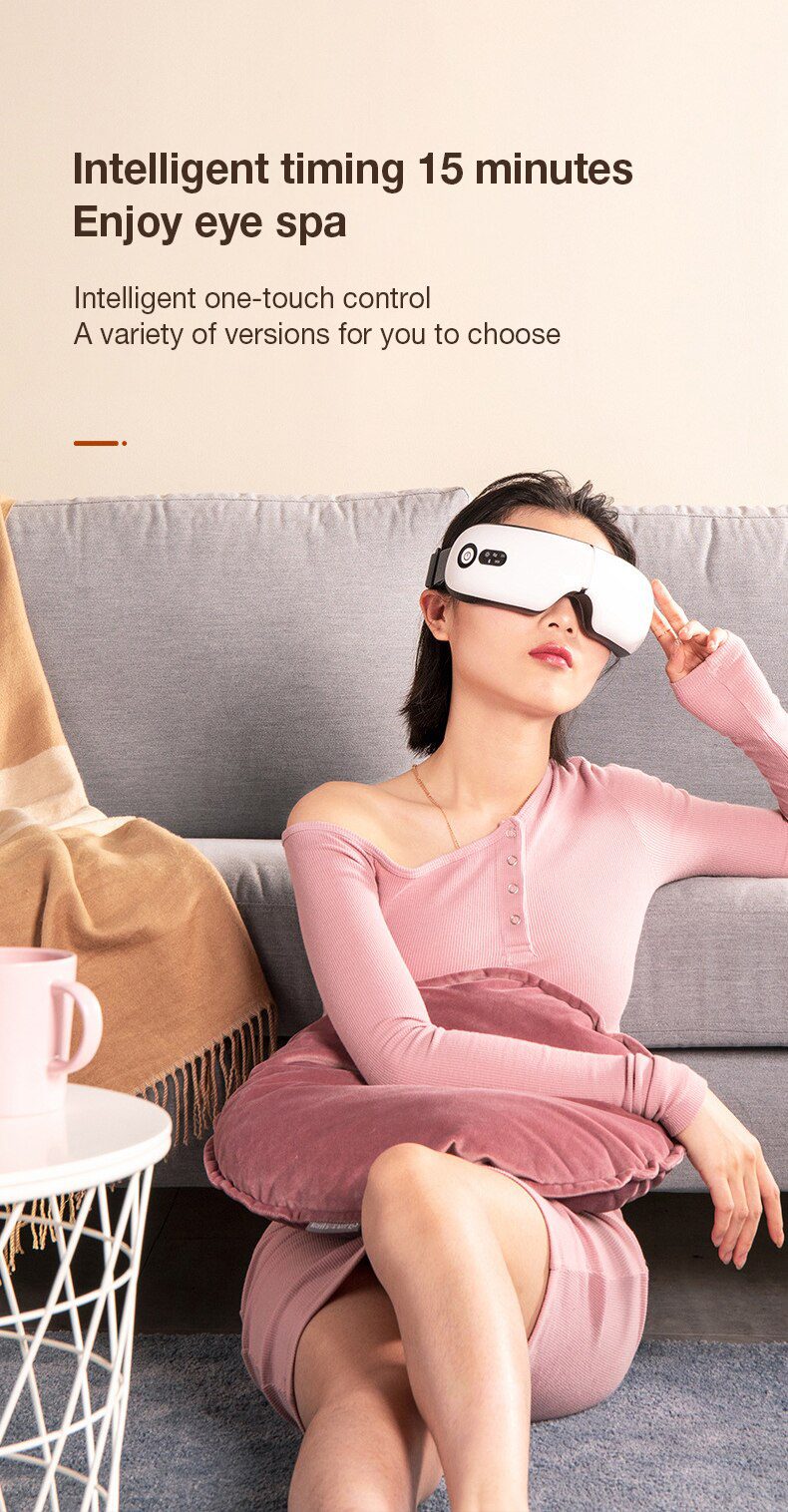 Eye Massager with Heat, Vibration and Bluetooth Music, Smart Massage Eye Mask for Eye Strain, Migraines Relief, Improve Sleep Eye Massager with Heat, Vibration and Bluetooth Music, Smart Massage Eye Mask for Eye Strain, Migraines Relief, Improve Sleep