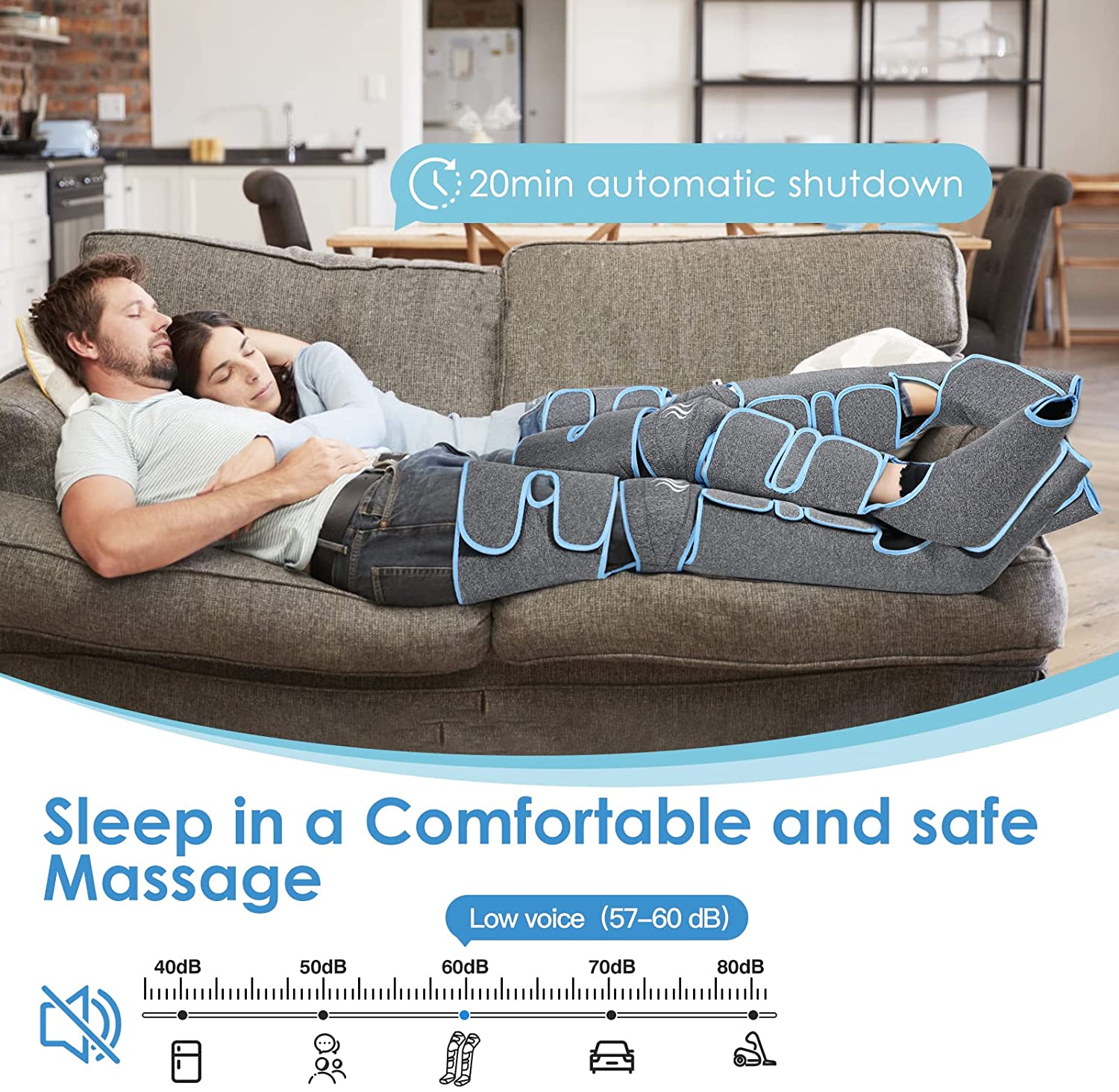 Foot air pressure leg massager promotes blood circulation, body massager, muscle relaxation, lymphatic drainage device 360° Foot air pressure leg massager promotes blood circulation, body massager, muscle relaxation, lymphatic drainage device 360°