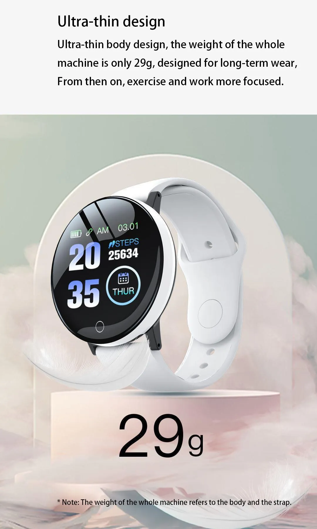 B41 Real Stepcount Smart Watch Multi Function Step Connected Smart Watch For Men And Women Suitable For And Android