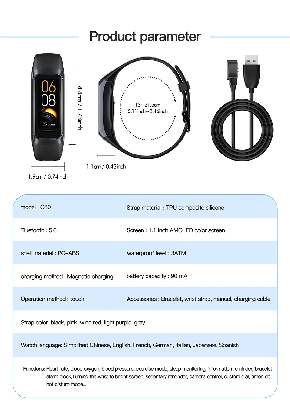 LIGE Amoled Smart Watch Men 2023 Smart Band Women Heart Rate Blood Smartwartch Waterproof Smart Bracelet Sport Fitness Tracker