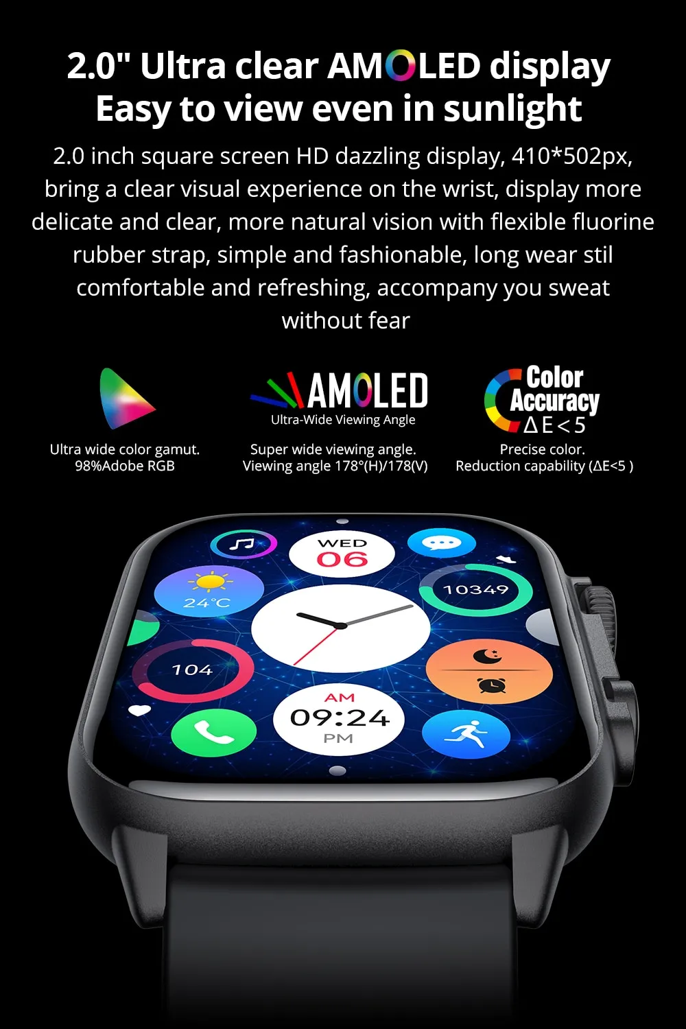 COLMI C81 2.0 Inch AMOLED Smartwatch Support AOD 100 Sports Modes IP68 Waterproof Smart Watch Men Women PK Ultra Series 8 COLMI C81 2.0 Inch AMOLED Smartwatch Support AOD 100 Sports Modes IP68 Waterproof Smart Watch Men Women PK Ultra Series 8