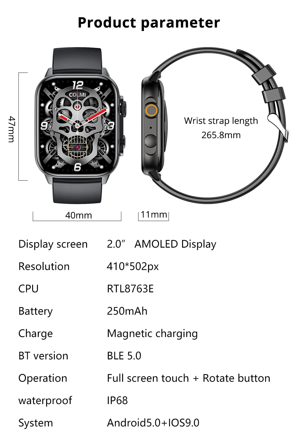 COLMI C81 2.0 Inch AMOLED Smartwatch Support AOD 100 Sports Modes IP68 Waterproof Smart Watch Men Women PK Ultra Series 8 COLMI C81 2.0 Inch AMOLED Smartwatch Support AOD 100 Sports Modes IP68 Waterproof Smart Watch Men Women PK Ultra Series 8