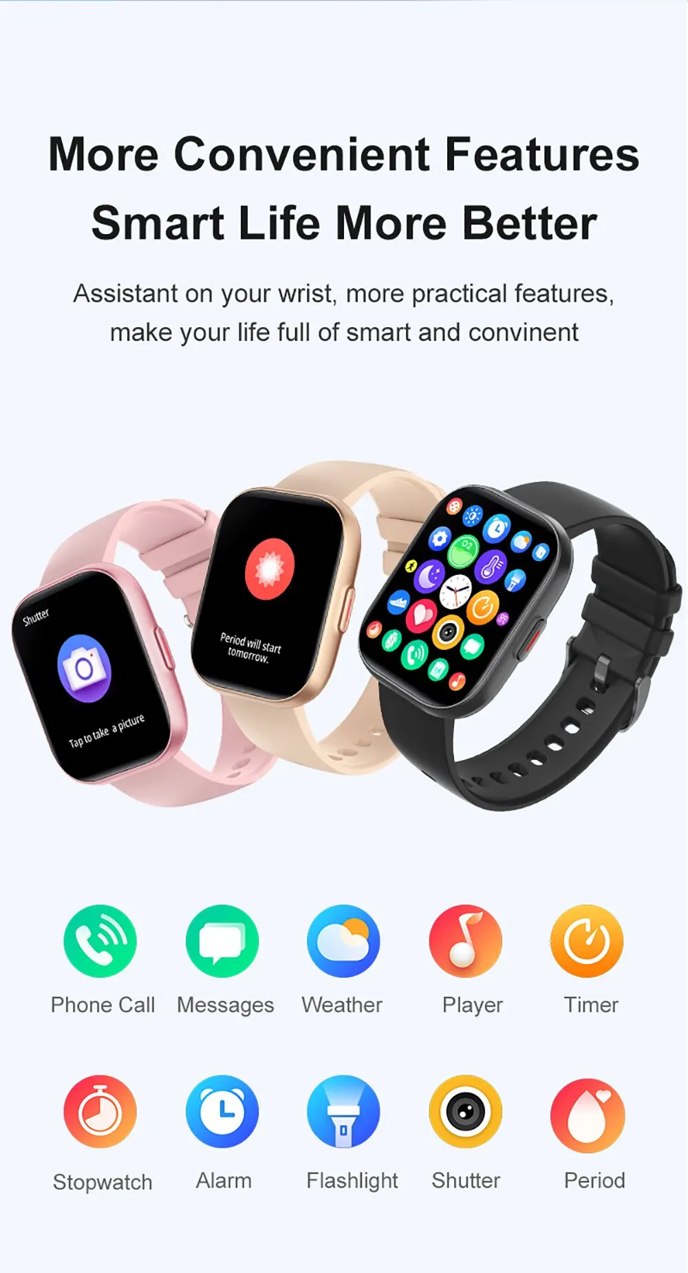 COLMI P68 Smartwatch 2.04'' AMOLED Screen 100 Sports Modes 7 Day Battery Life Support Always On Display Smart Watch Men Women COLMI P68 Smartwatch 2.04'' AMOLED Screen 100 Sports Modes 7 Day Battery Life Support Always On Display Smart Watch Men Women