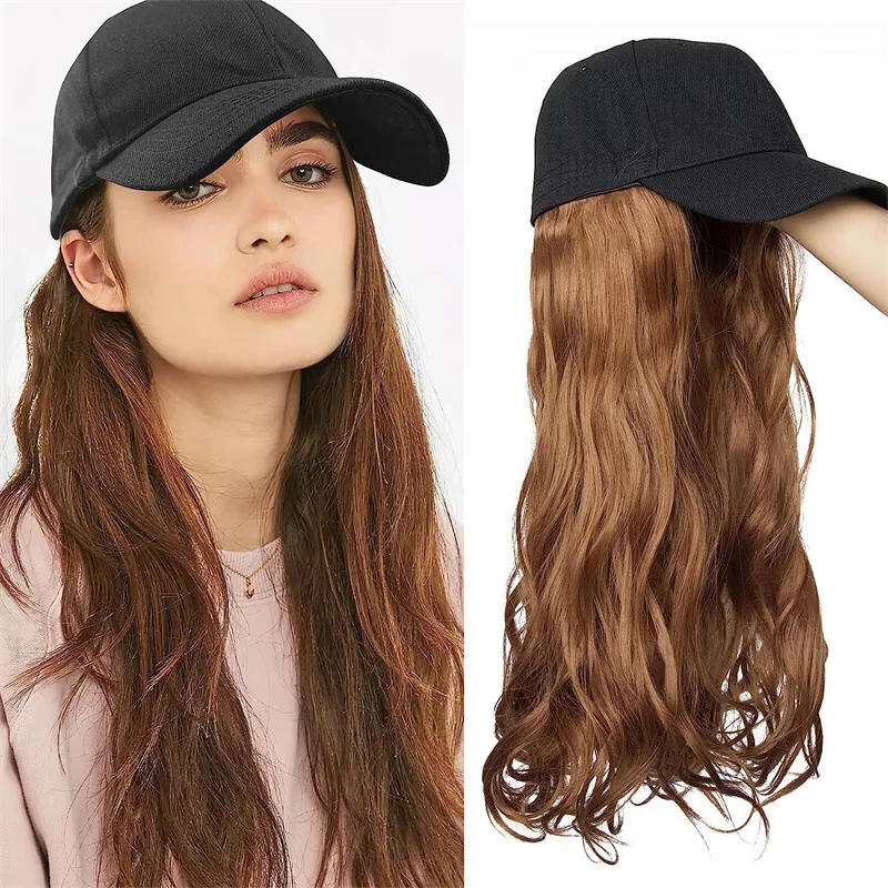 Wig female cap long hair big waves one fashionable hat wig synthetic fiber high temperature silk head cover Wig female cap long hair big waves one fashionable hat wig synthetic fiber high temperature silk head cover