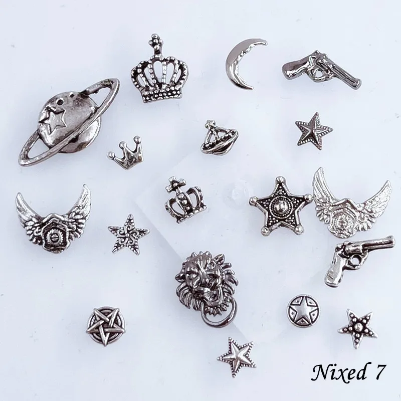 50pcs/Pack Japan Korea Metal Nail Art Parts Charms Vintage Mixed Design Cross Heart Flower Chain Loop 3D DIY Alloy Accessories 50pcs/Pack Japan Korea Metal Nail Art Parts Charms Vintage Mixed Design Cross Heart Flower Chain Loop 3D DIY Alloy Accessories