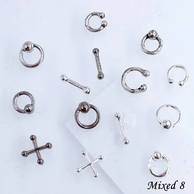 50pcs/Pack Japan Korea Metal Nail Art Parts Charms Vintage Mixed Design Cross Heart Flower Chain Loop 3D DIY Alloy Accessories 50pcs/Pack Japan Korea Metal Nail Art Parts Charms Vintage Mixed Design Cross Heart Flower Chain Loop 3D DIY Alloy Accessories