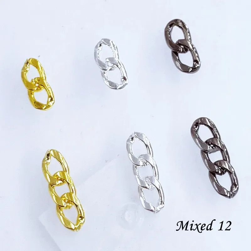 50pcs/Pack Japan Korea Metal Nail Art Parts Charms Vintage Mixed Design Cross Heart Flower Chain Loop 3D DIY Alloy Accessories 50pcs/Pack Japan Korea Metal Nail Art Parts Charms Vintage Mixed Design Cross Heart Flower Chain Loop 3D DIY Alloy Accessories