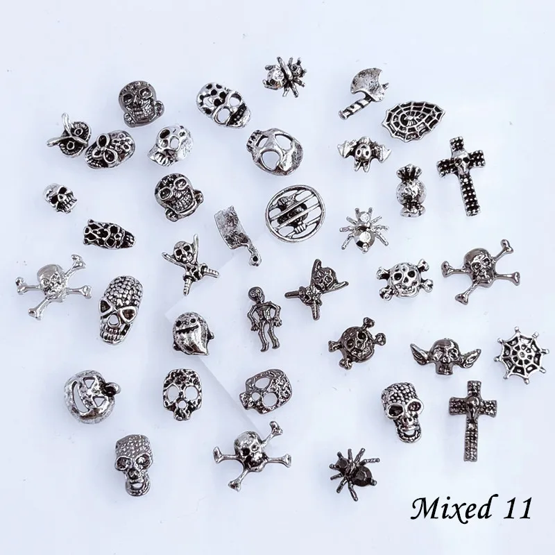 50pcs/Pack Japan Korea Metal Nail Art Parts Charms Vintage Mixed Design Cross Heart Flower Chain Loop 3D DIY Alloy Accessories 50pcs/Pack Japan Korea Metal Nail Art Parts Charms Vintage Mixed Design Cross Heart Flower Chain Loop 3D DIY Alloy Accessories